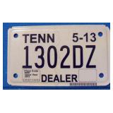 Tennessee Motorcycle Dealer 2013 License Plate