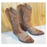 Old West Brown/Tan Cowboy Boots, size 6
