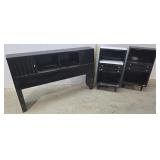 Mcm bookcase headboard with 2 night stands