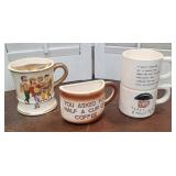 3 vintage Japan coffee mugs