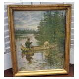 Adirondacks?? Birch bark canoe / moose print