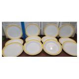 12 PCs yellow border Corelle incl 4 low bowls & 8