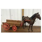 Marx / Gabriel Plastic toy horse & wagon