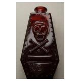 Vintage Wheaton Red Glass Coffin Poison Skull