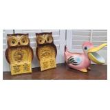 3pcs Japan - 2 spoon rests & planter