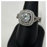 Glittery ring stamped 925