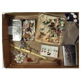 Misc lot watch necklace, earrings, lighter, and