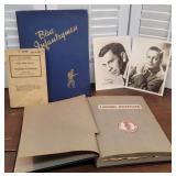 Box stash two military books, and photo album