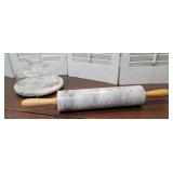 Marble rolling pin & cheese dome