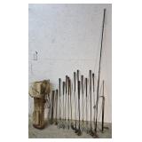 Golf clubs, bat, whip,