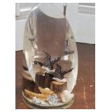 Large lucite Canadian goose paperweight - Nice