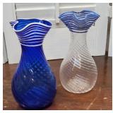 2 Small Artglass Vases