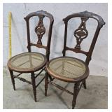 Pair Walnut Victorian chairs