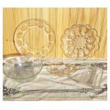 Vintage Pressed Glass Lot. Princess House Deviled