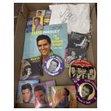 Elvis Presley pins, scarf, 45, etcï¿½