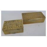 2 HEAVY Antique brass inlaid snuff Boxes?? -
