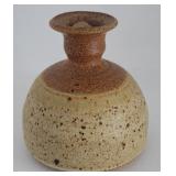 Signed Studio pottery oil lamp