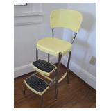 Retro yellow tin kitchen step stool