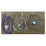 .925 Sterling silver  3 necklaces pendents