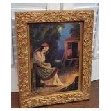 Ornate Victorian gold leaf frame / Gypsy print