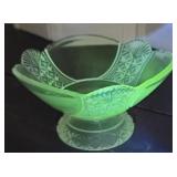 Glow glass EAPG Daisy and button pedestal bowl