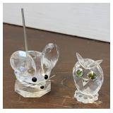 Swarovski mouse & owl - signed