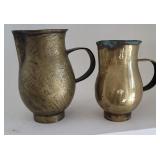 2 heavy Spun brass pitchers