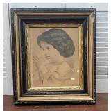 Antique Currier litho - "The first prayer" - the