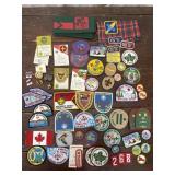 Boy Scout pins, scarfs, and patches