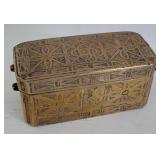Antique Asian Inlaid Brass Betel Nut Box