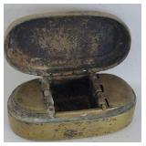 Oval Antique Asian Brass Betel Nut Box