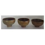 3 Sake cups Mid century Studio pottery
