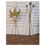 Victorian - 2 brass wire table easels