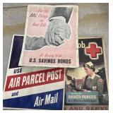 3 cardboard military posters -Air mail, US Savings