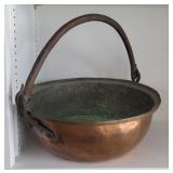 Large Copper fireplace pot hand-forged & wrought