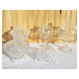 Lot of Crystal & Glass Vintage 1970-80s Lidded