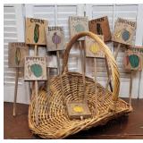 Gathering basket & garden markers