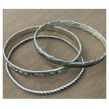 3 Stamped .925 and Sterling bracelets