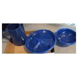 Enamelware Camping Plates, Bowls, And Pot