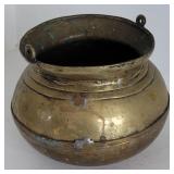 Early brass pot - dovetailed - no handle