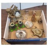 Great box of junQue - brass frog, cat mouse