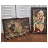 2 Vintage Children Prints - No Glass