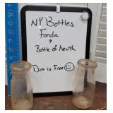 2 NY milk bottles - Fonda and bottle of health -