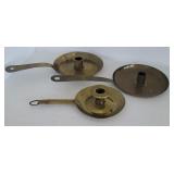 3 brass candlesticks - bought in England