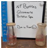 2 NY milk bottles - Gloversville & Ballston spa -
