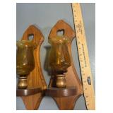 15ï¿½ wooden Glass hanging candle holders