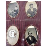 Antique photo album with photos with some tin