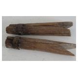 2 antique wooden Roma clothespins