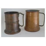 2 Early Copper Tankards