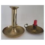 2 Early Brass Candlesticks